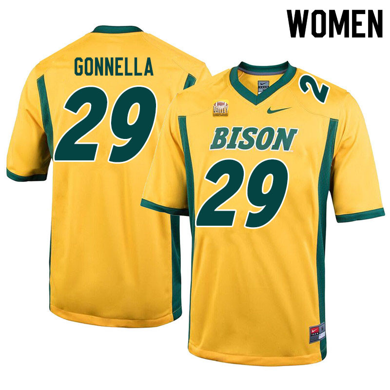 Women #29 Dominic Gonnella North Dakota State Bison College Football Jerseys Sale-Yellow - Click Image to Close